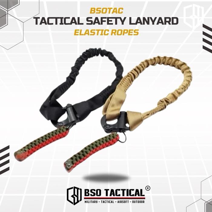 Tactical Safety Lanyard Single Point Outdoor Tali Elastic Ropes