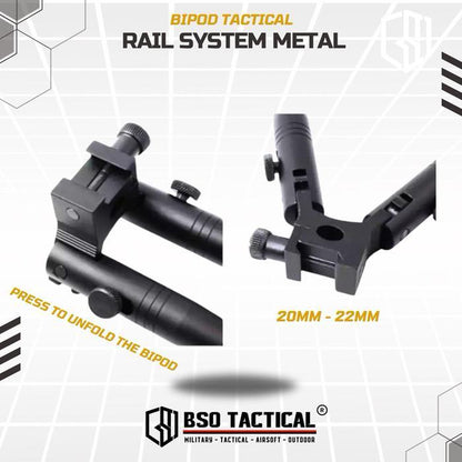 Bipod Airsoft Tactical Streamline Rail Mount Bipod Metal