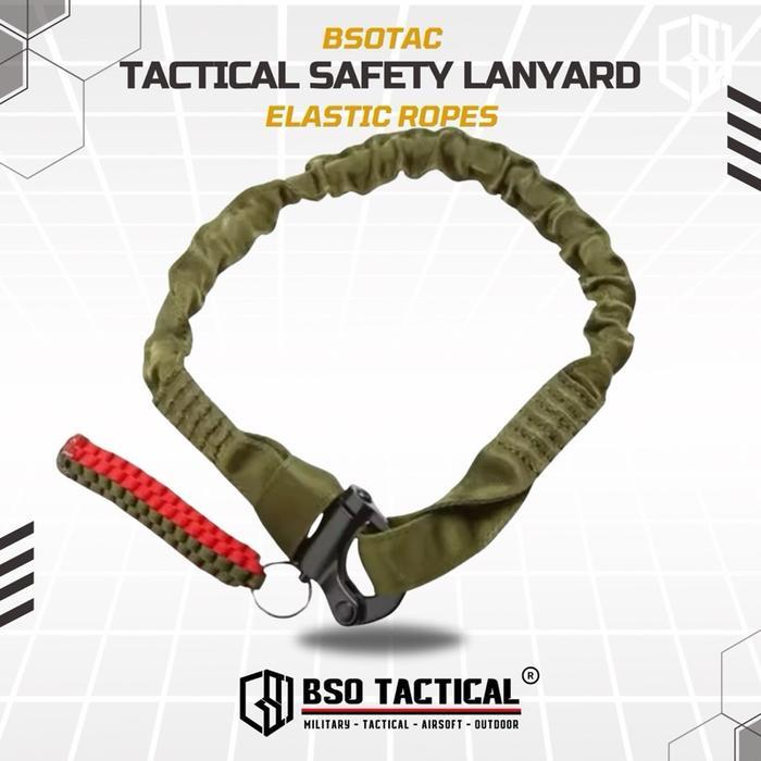 Tactical Safety Lanyard Single Point Outdoor Tali Elastic Ropes