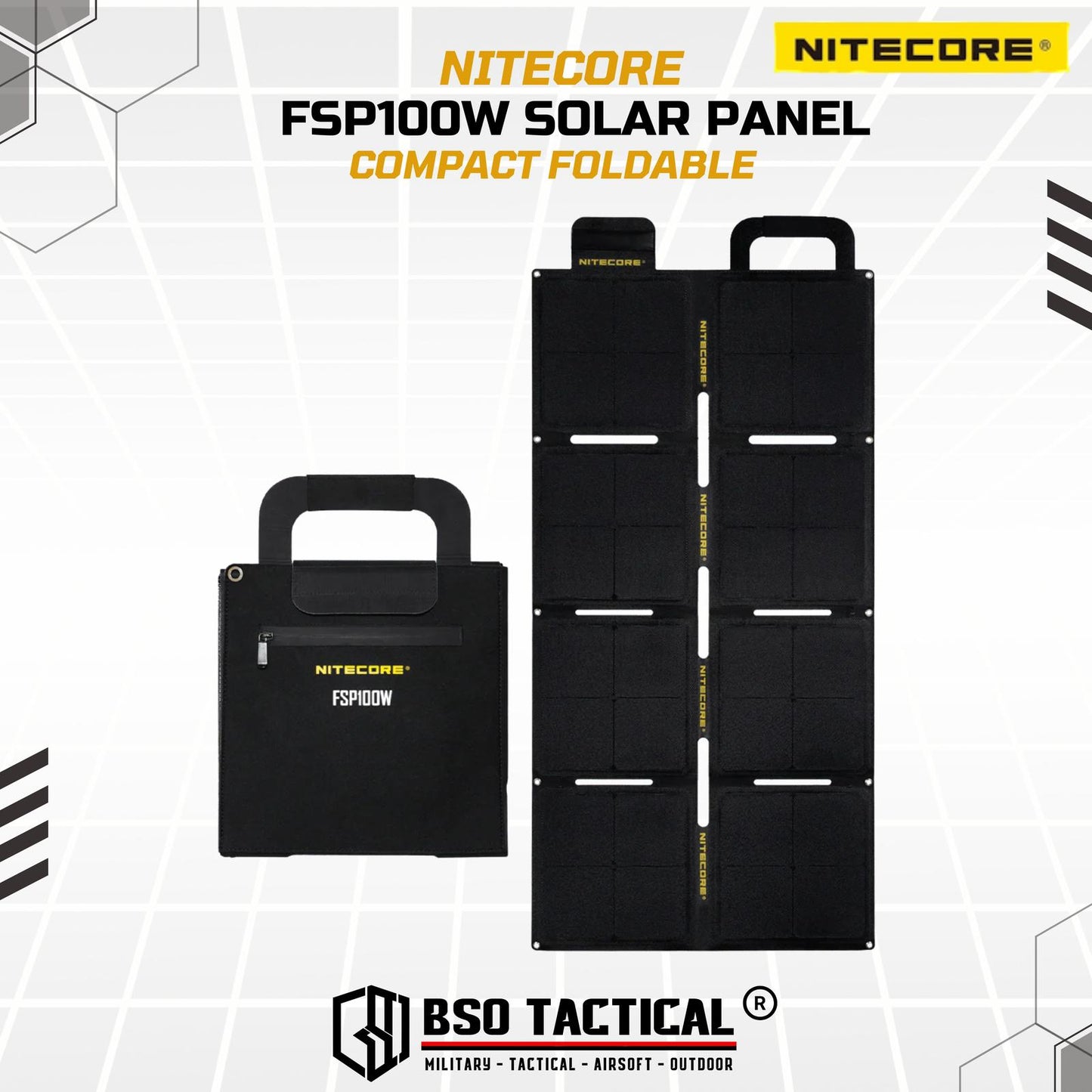 NITECORE FSP100 Solar Panel Portable Foldable High Efficiency 100W IPX5