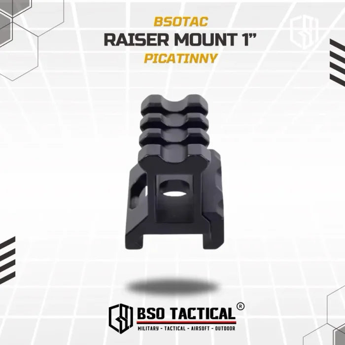 Riser Mount 1” Picatinny Rail 3 Slot Full Metal for Optic Laser Senter Flashlight