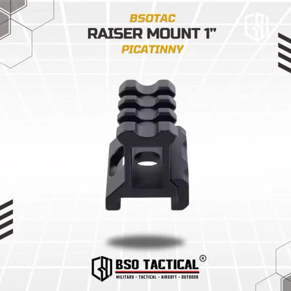 Riser Mount 1” Picatinny Rail 3 Slot Full Metal for Optic Laser Senter Flashlight