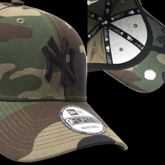 Topi New Era 9Forty New York Yankees Cap Woodland Camo ORIGINAL