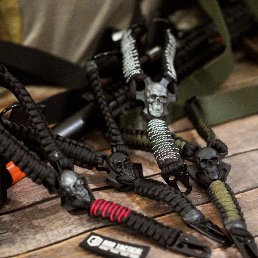 Tali Sandang Rangercord Sling Paracord Skull Custom Handmade 1 Point Metal Multifungsi Outdoor