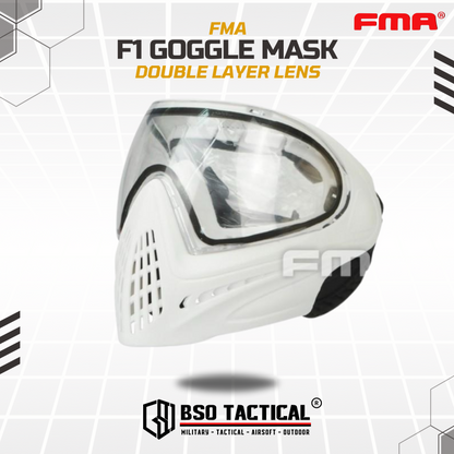 FMA F1 Tactical Mask Full Face Outdoor CQB Speed Mask - Double Layer Lens