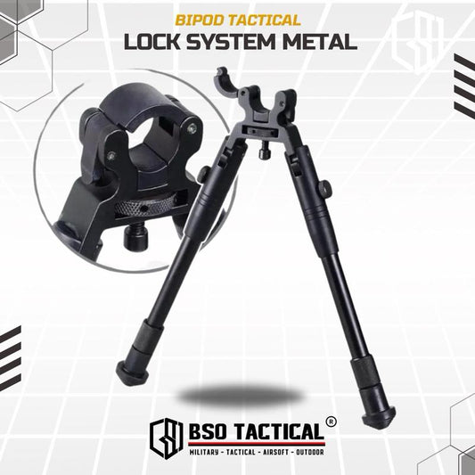 Barrel Mount Bipod Clamp Tactical Adjustable Full Metal Foldable Quick Release Universal