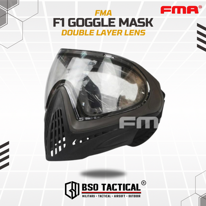 FMA F1 Tactical Mask Full Face Outdoor CQB Speed Mask - Double Layer Lens