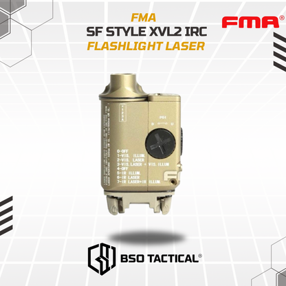 FMA Tactical Flashlight SF XVL2 IRC LED Light Red Laser Metal
