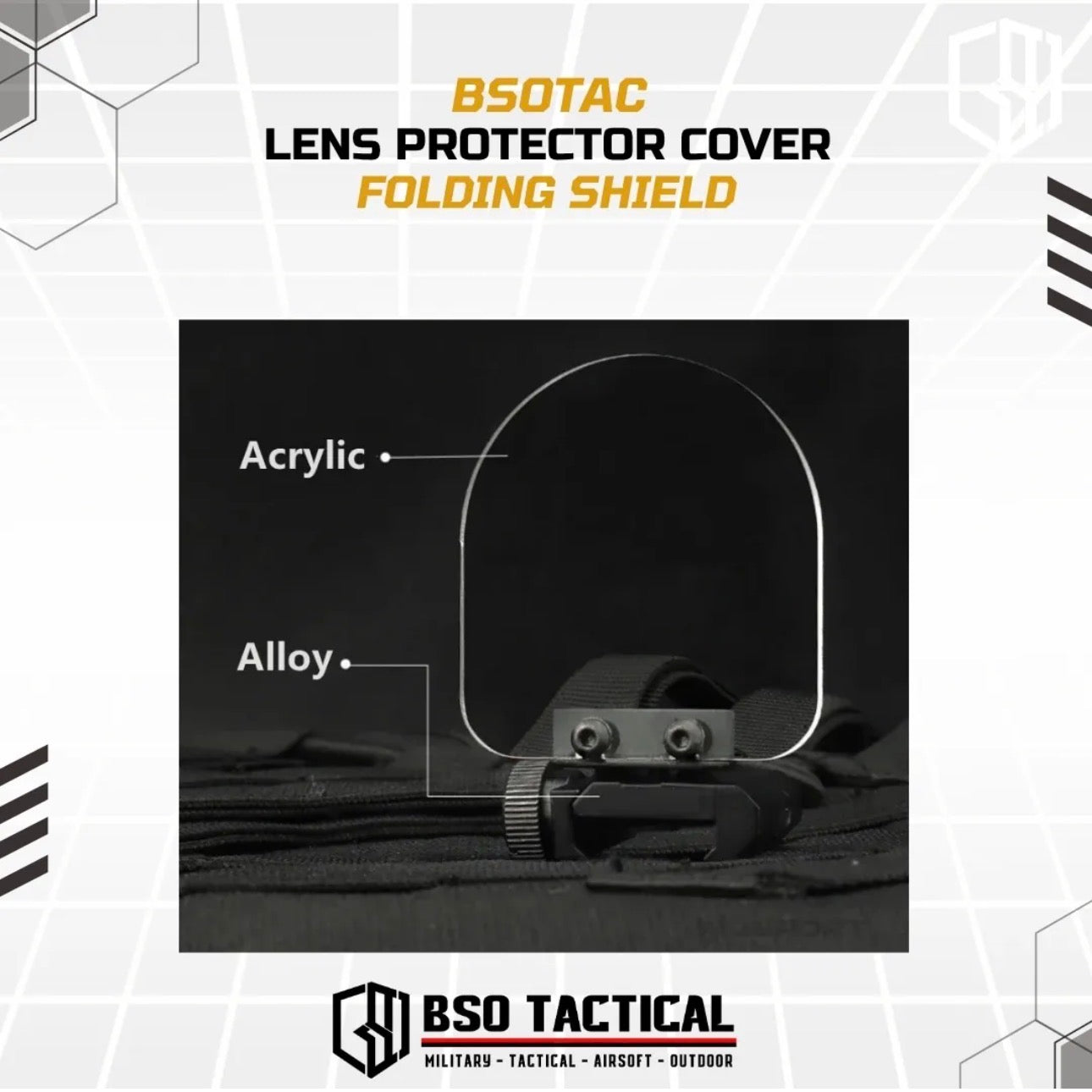 BSOTAC Lens Protector Cover Scope Bulletproof BB Folding Shield Holosight