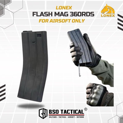 Lonex Mag Tarik 360 Rounds Metal Flash Mag High Cap
