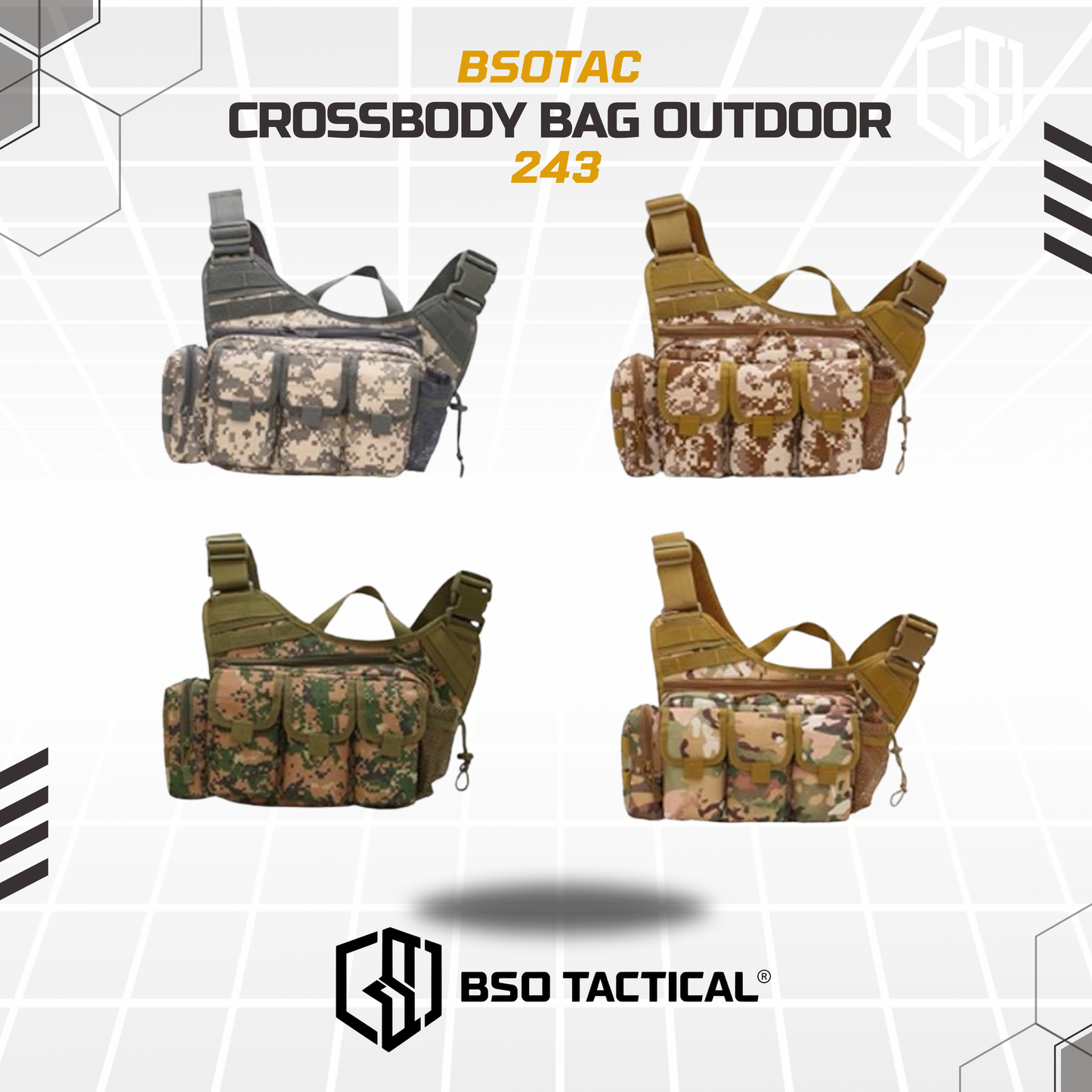 Tas Selempang Outdoor Crossbody Utility EDC Bag Multistorage - 243