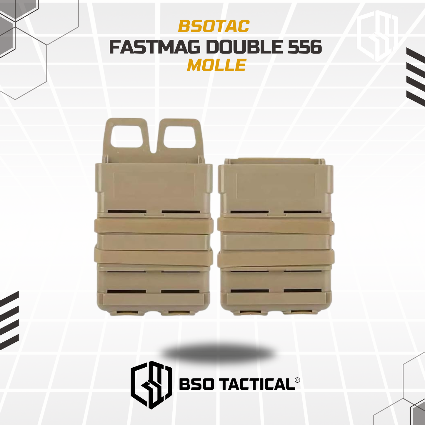Fast Mag Tactical 556 Double Mag Pouch Molle Rubber Clip