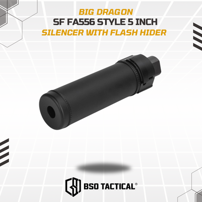BD Silencer SF Style FA556 5” Attached QD Short Full Metal 14mm CCW