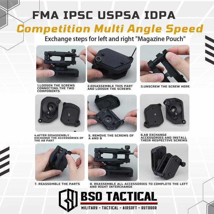 FMA IPSC USPSA IDPA Competition Multi Angle Speed 9mm Mag Pouch