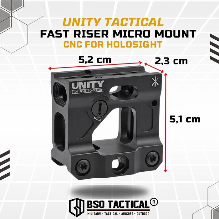 Unity Tactical FAST Riser Micro Mount CNC for Holosight T1 T2 Romeo