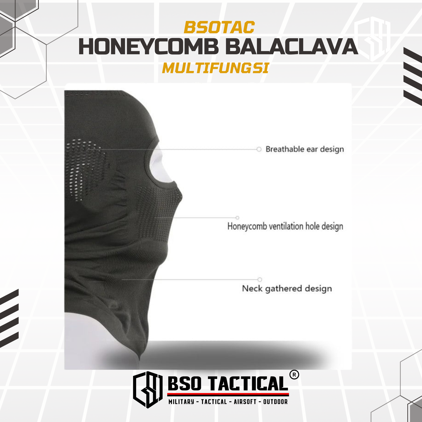 Honeycomb Balaclava Full Face Mask Breathable for Outdoor Motorcycle