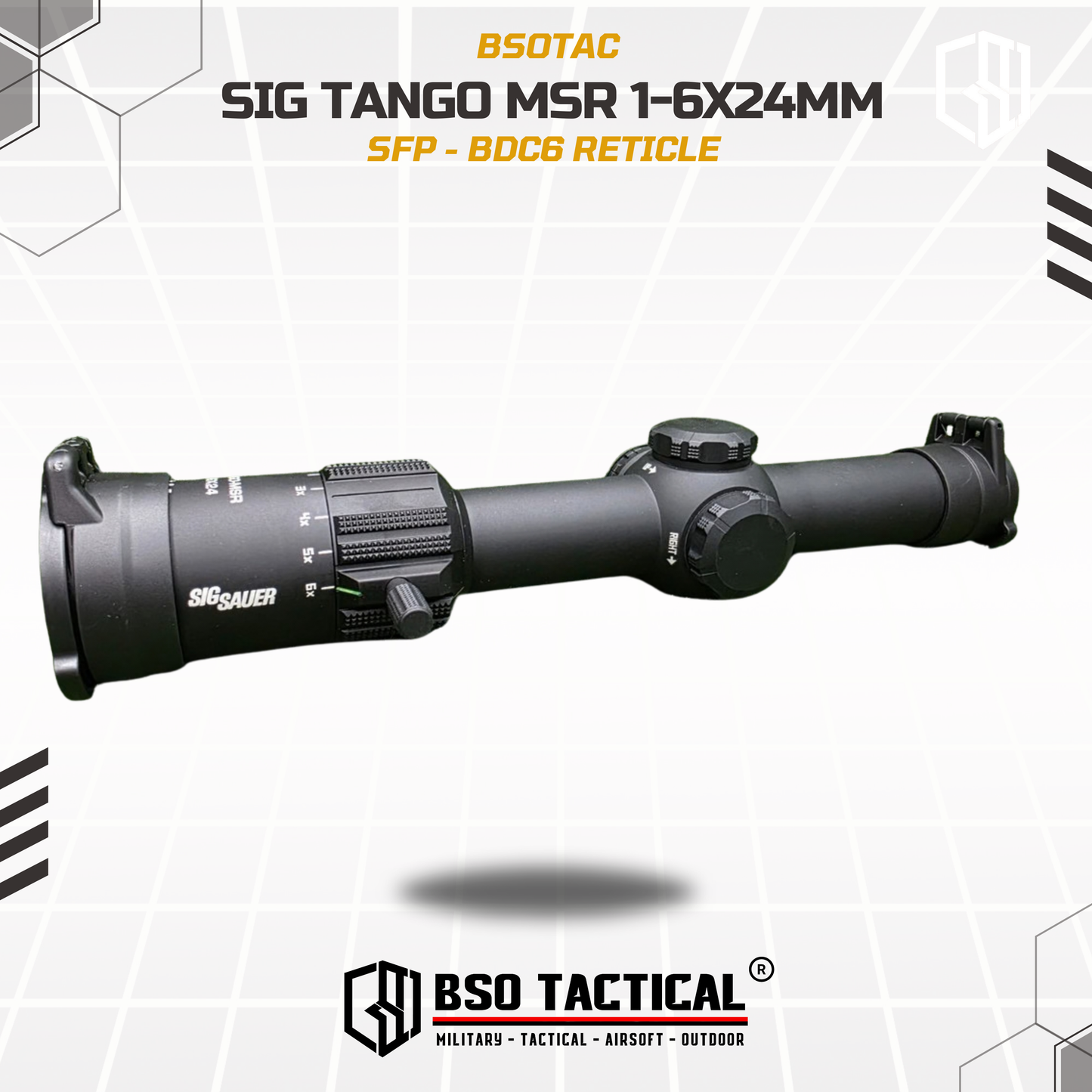 Sig Sauer Tango MSR 1-6x24mm Illuminated Red MSR BDC6 Reticle Scope w/ Alpha MSR Mount – SOT61000