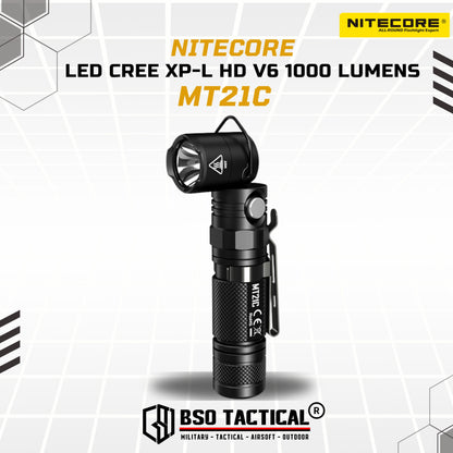Nitecore MT21C Senter Tactical LED CREE XPL HD V6 1000 Lumens Flashlight - ORIGINAL