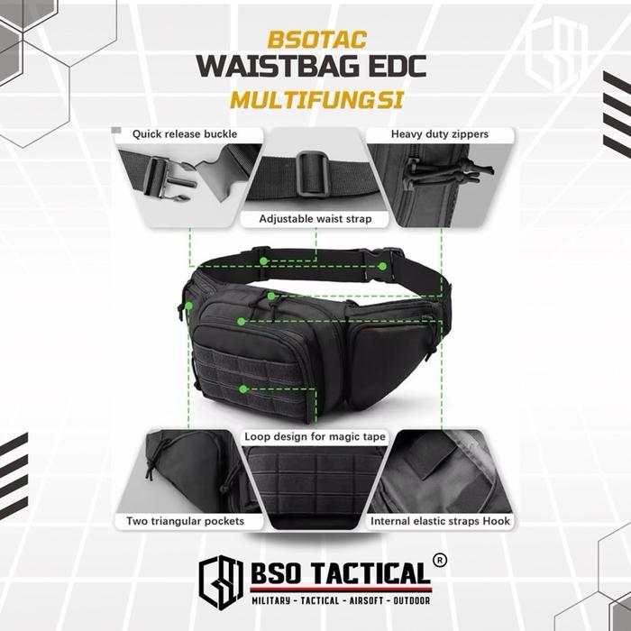 Tas Pinggang Outdoor Fanny Pack Tactical Waist Bag EDC Multifungsi Daily