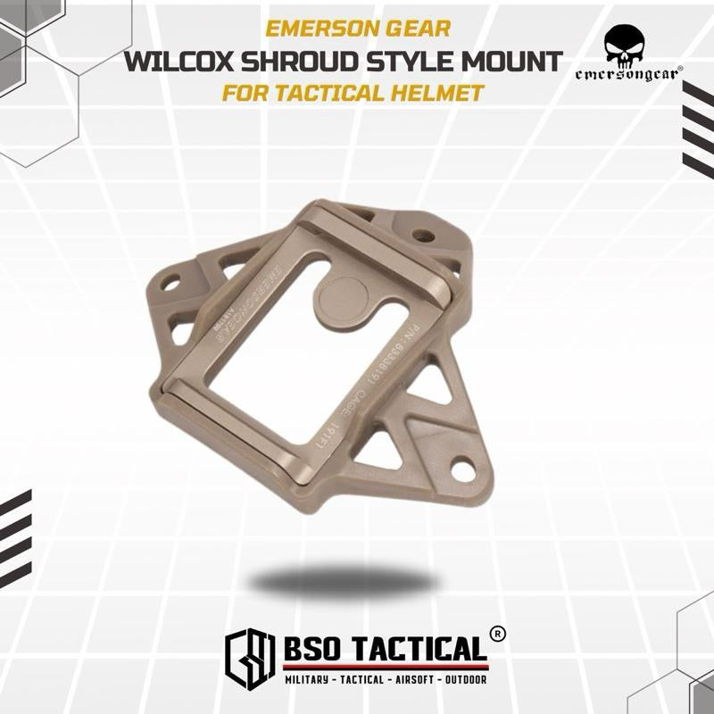 Tactical Helmet Mount Wilcox Shroud 4 Style for Outdoor Helm Emerson Gear - EM8972