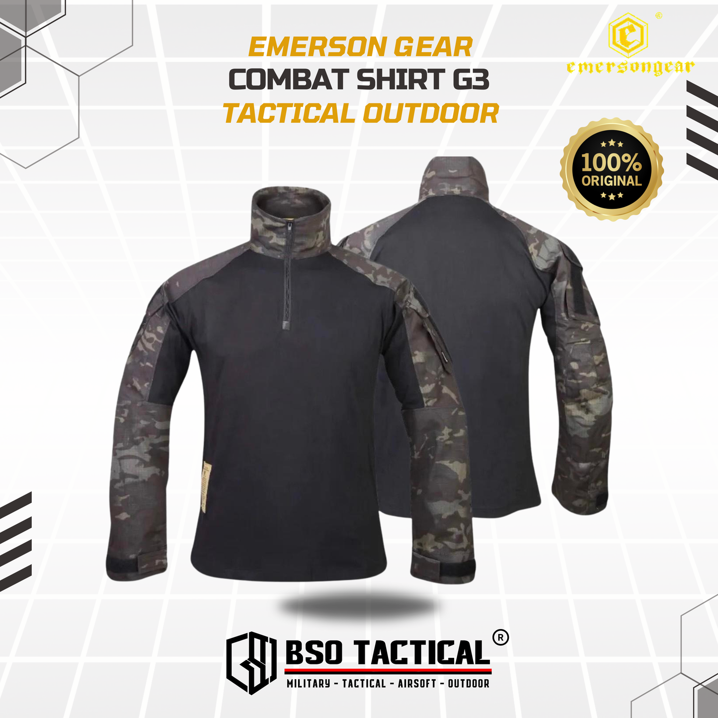 Emerson Gear Combat Shirt Tactical G3 Outdoor Shirt Baju Olahraga Luar Ruangan Gaya Taktis