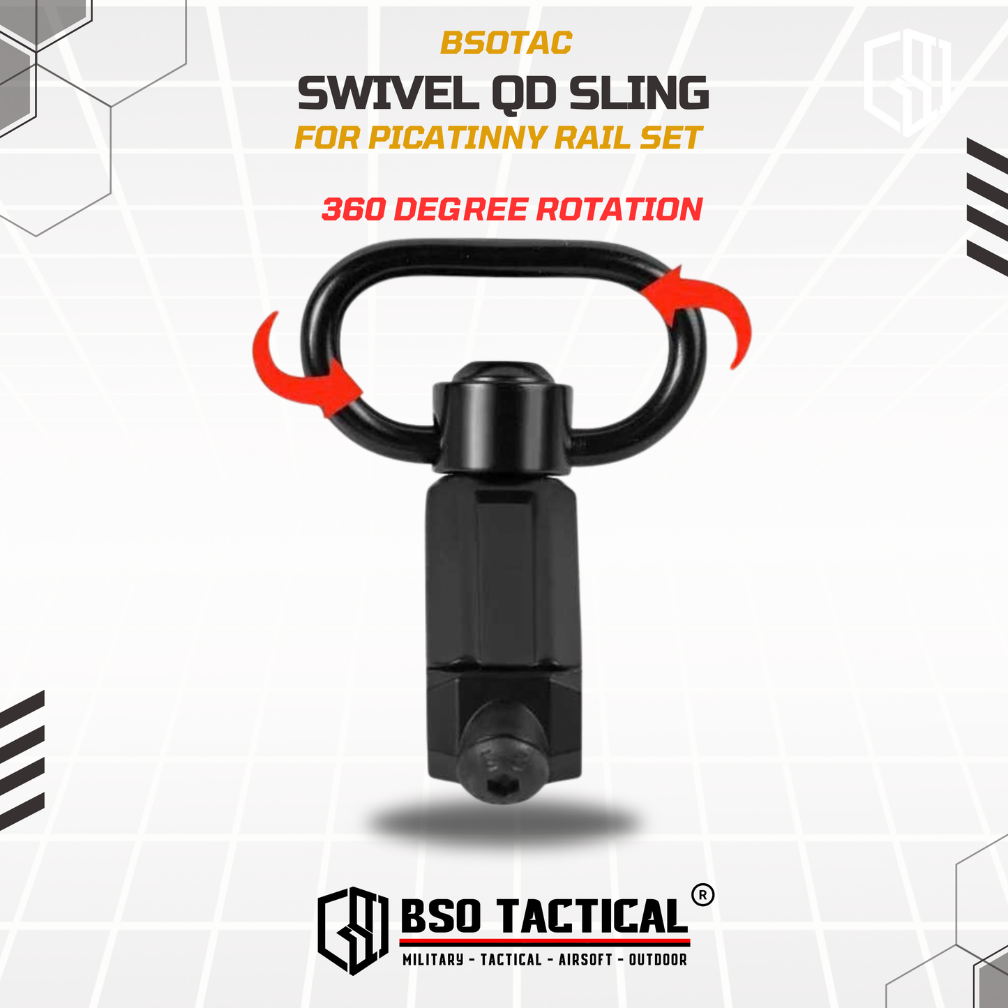 Swivel QD Sling Picatinny Rail Mount Quick Release Alumunium Alloy