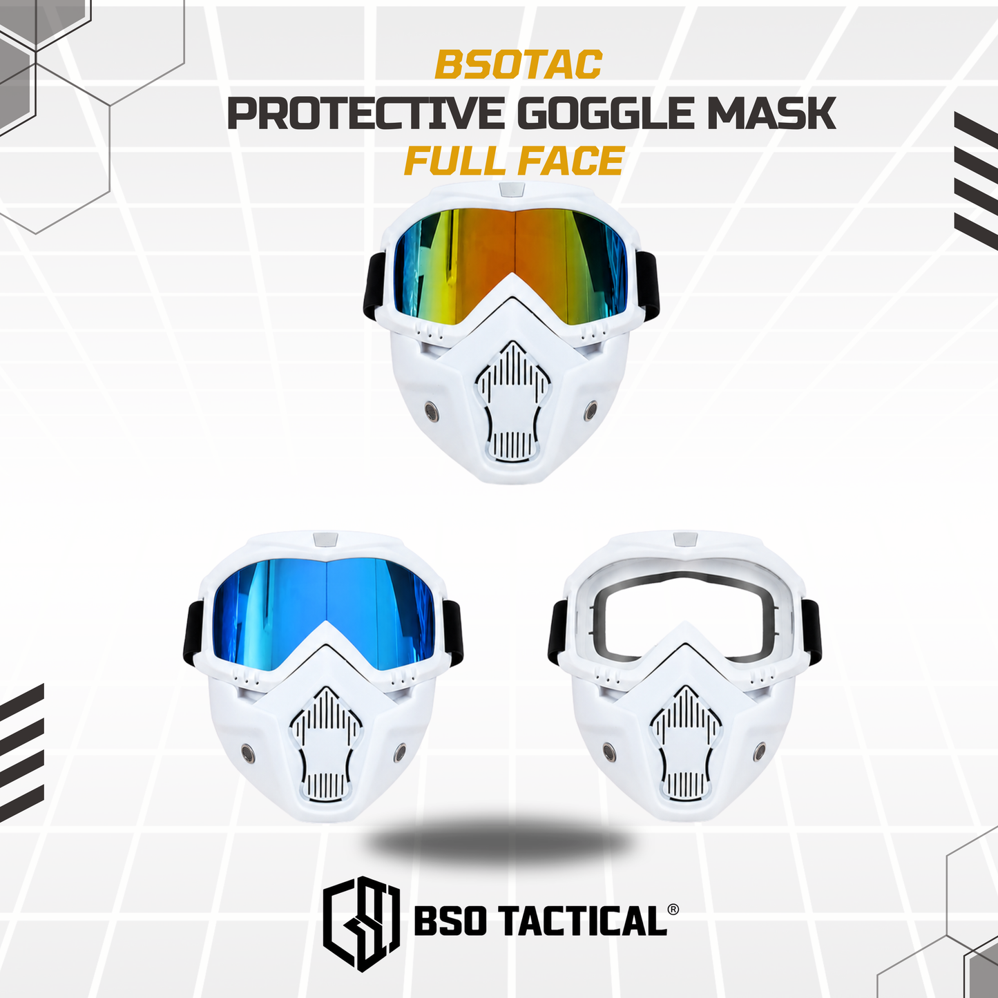 Full Face Tactical Goggles Protective Mask Multifungsi Outdoor Anti Debu