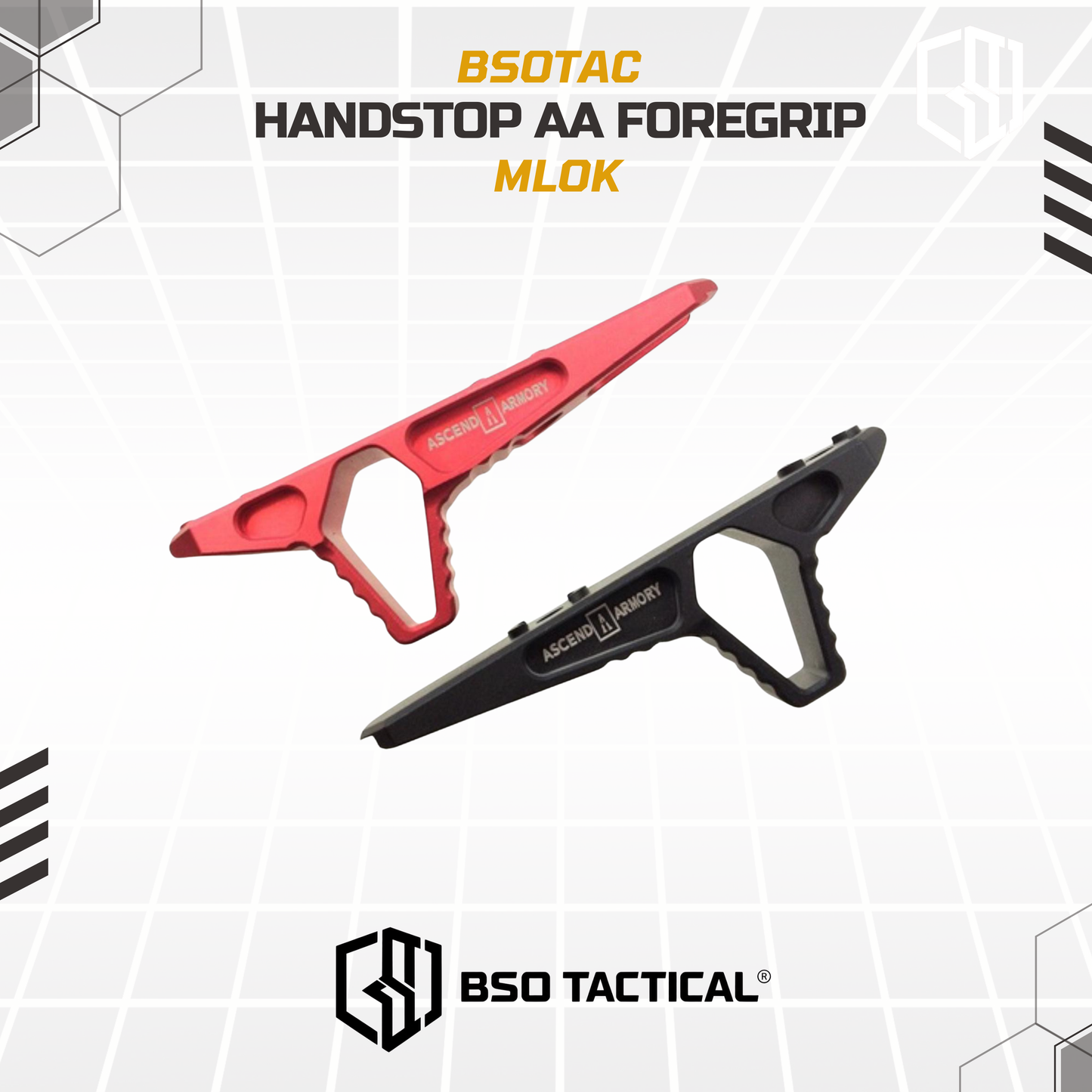 Handstop Kit AA Style Triangle CNC Angled Tactical Foregrip MLOK