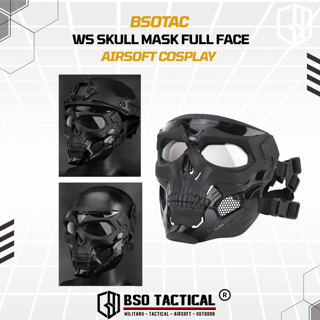 WoSport Masker Full Face Tactical Mask Skull Cosplay Tengkorak Mask Motorcycle