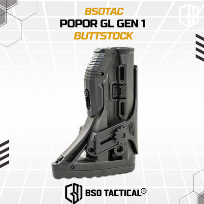 BD Tactical Popor Core CP Style G1 for AEG GBBR Polymer Buttstock with Cheek Riser