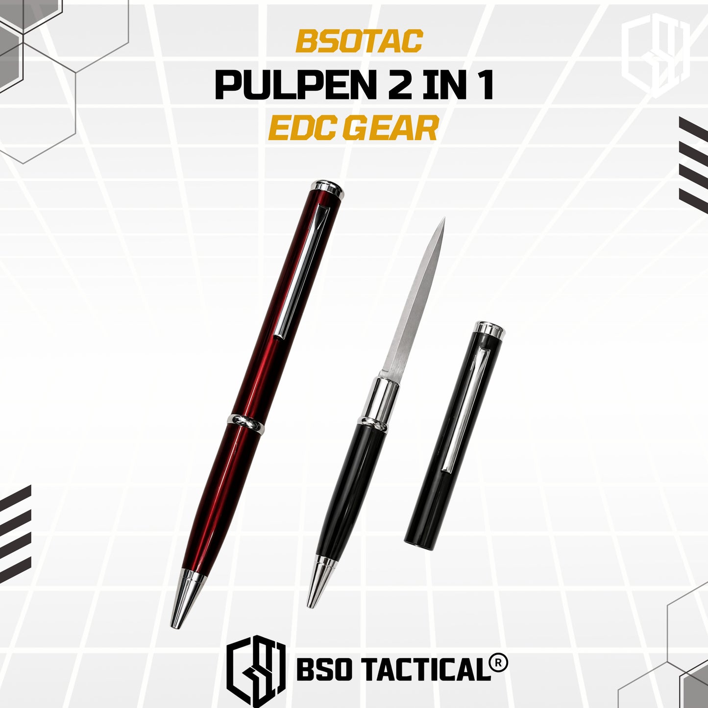 Pulpen Tactical 2 In 1 Pen Hidden Knives EDC Every Day Carry Outdoor Camping