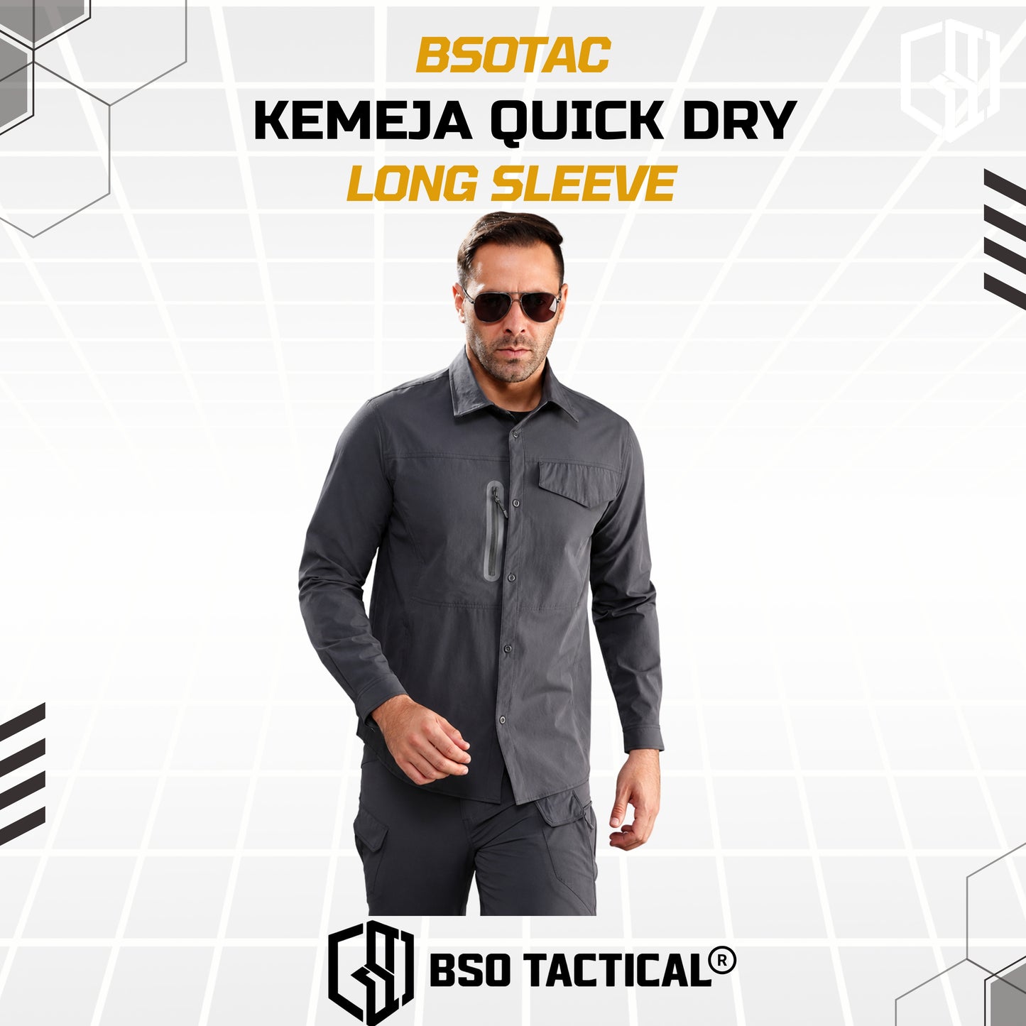 Kemeja Parasut Tactical Quick Dry Combat Long Sleeve Shirt Outdoor Casual Pria