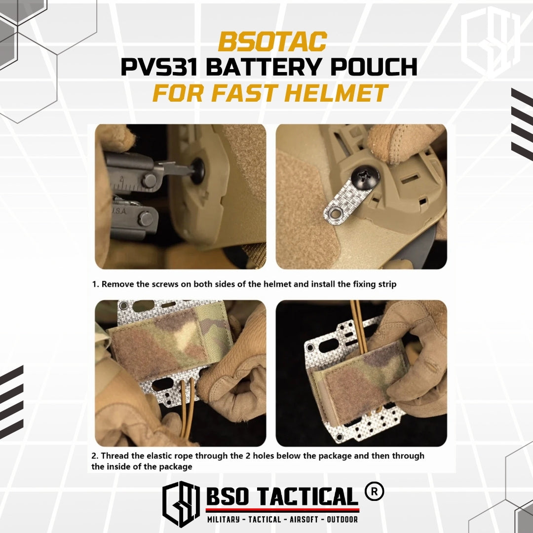 FC Style Tactical Battery Case PVS31 Pouch for Helmet Retention System