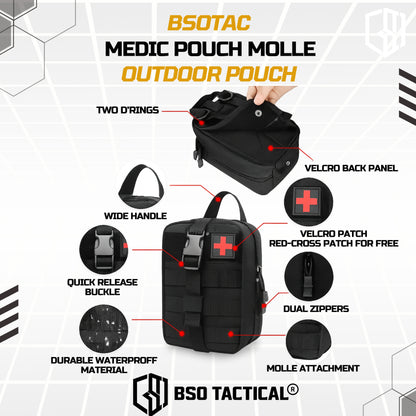 Tactical Medic Pouch 600D Molle Outdoor Military Pouch Free Patch