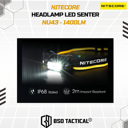 NITECORE Senter Kepala Headlamp LED IP68 1400 Lumens - NU43