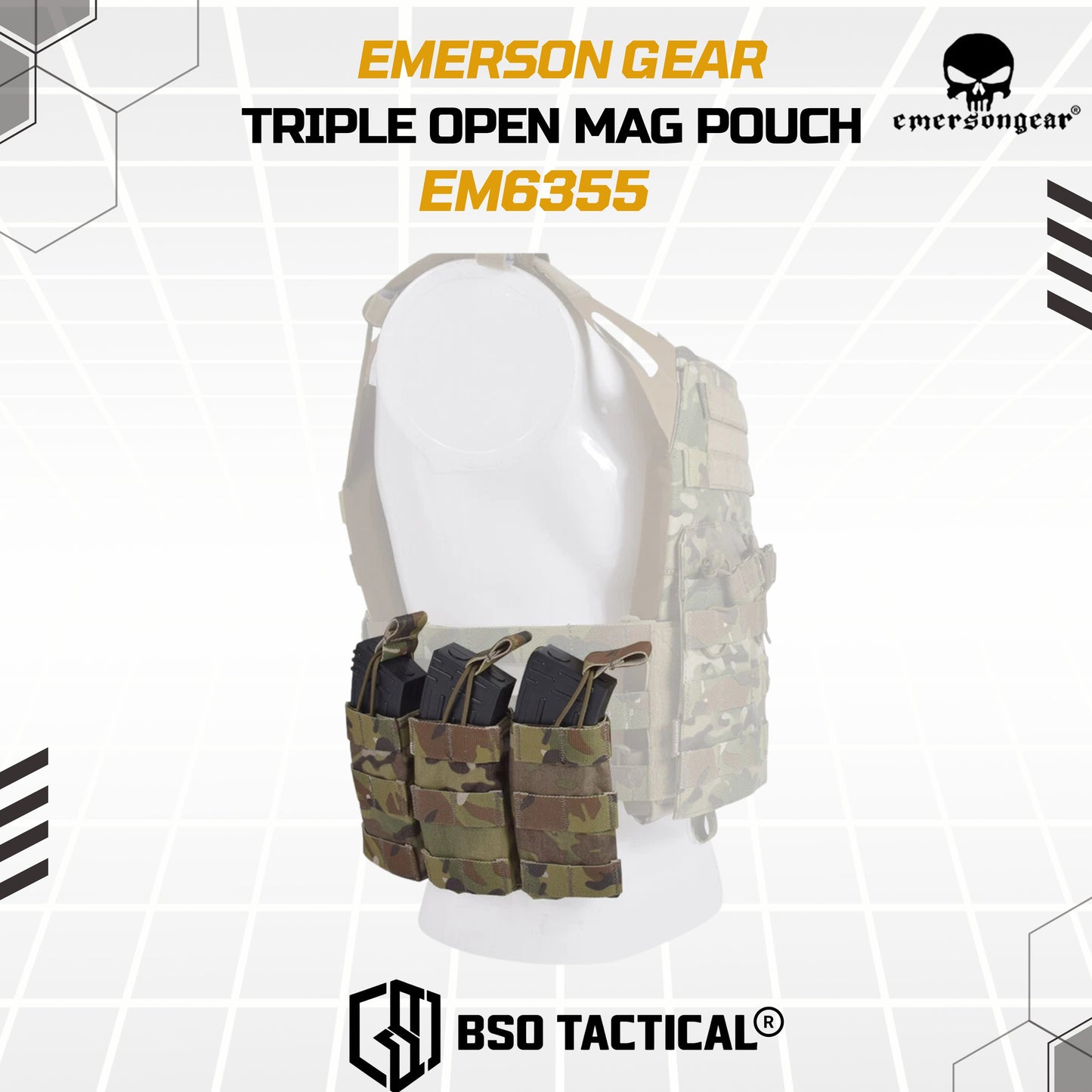 Emerson Gear Pouch Molle Triple Open Mag Pouch 500D Bag
