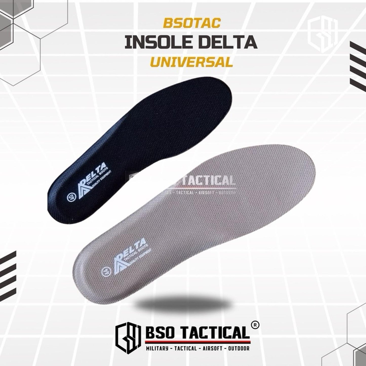 Insole Sepatu Outdoor Delta Boots Universal Hitam Cream