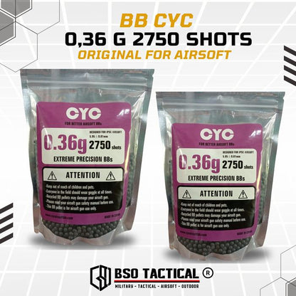 BB CYC 6mm 0.36 g 0,36 g 2700 Shots Original For Airsoft - ORIGINAL