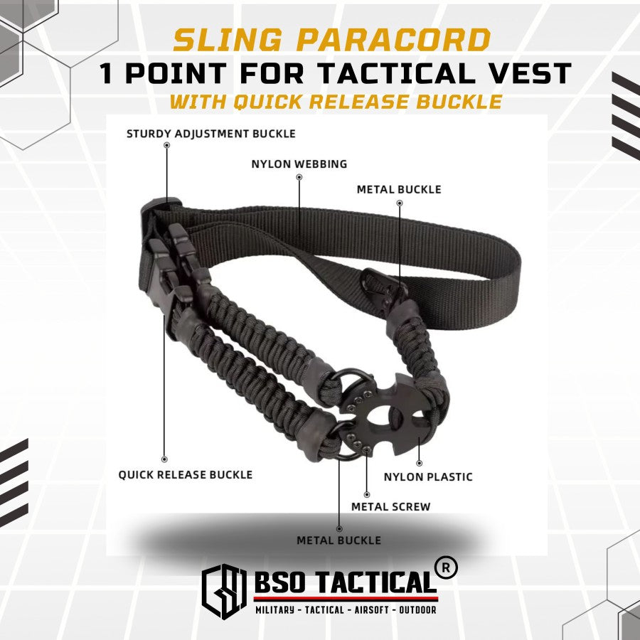Tali Sandang Tactical Sling V.1 Paracord Vest Lanyard 1 Point Adjustable