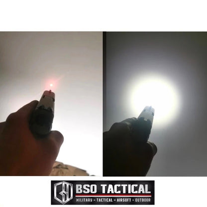 Senter Tactical TLR8 LED Light Combo with Red Laser Picatinny Rail White Flashlight Black