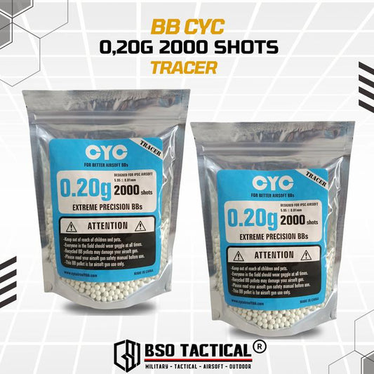 BB CYC 6mm Green Tracer 0.20 g / 0,20 g 2000 Shots - ORIGINAL