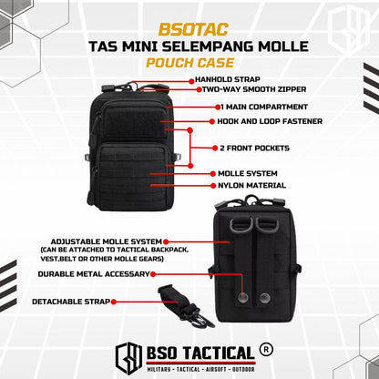 Outdoor Pouch EDC Tas Mini Selempang Bag Molle Pouch Case Nylon - TS231