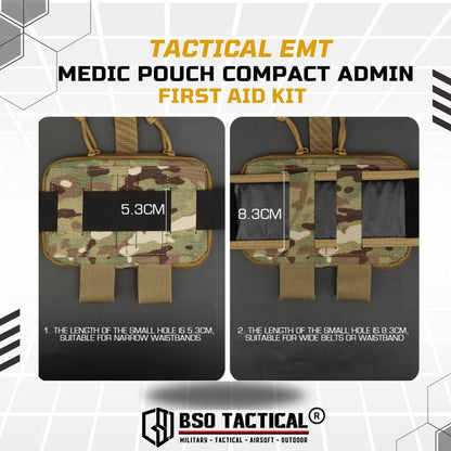 Tactical EMT Medic Pouch Compact Admin First Aid Kit Trauma Kit Organizer Molle