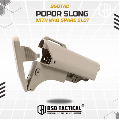 Popor Tactical Slong Style With Mag Spare Slot for Airsoft AEG GBBR WGB Buttstock