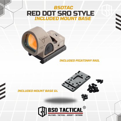 SRO Style Tactical Mini Red Dot Scope Sight with GL Mount Base & Picatinny Mount