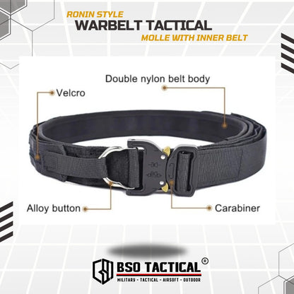 Ikat Pinggang Outdooor Belt Molle 2 Layer dengan Buckle Alloy dan Sistem Molle untuk Perlengkapan Outdoor Outer Inner Belt