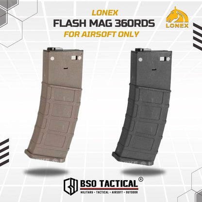 Lonex Mag Tarik 360 Rounds Metal Flash Mag High Cap