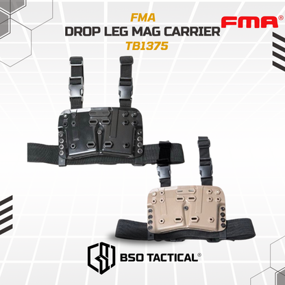 FMA Holster Paha Tactical Drop Leg Mag Carrier Pouch 556 Double Slot - TB1375