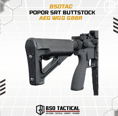 BD Tactical Popor SRT Style Polymer Buttstock Adjustable Position for AEG WGG GBBR