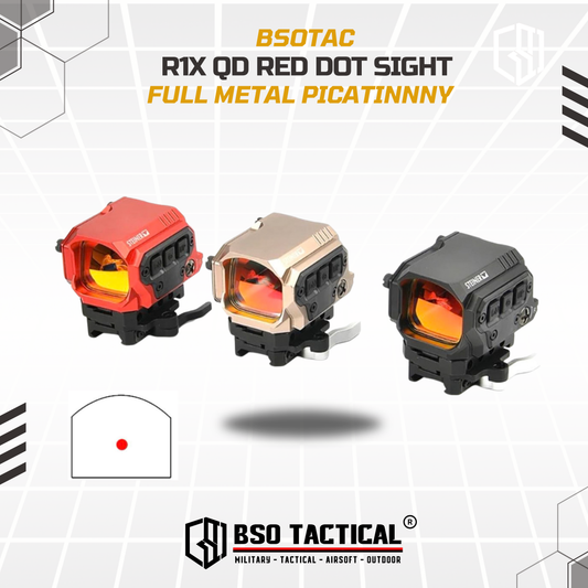 R1X Tactical Red Dot Scope Sight IR Function Picatinny QD Full Metal